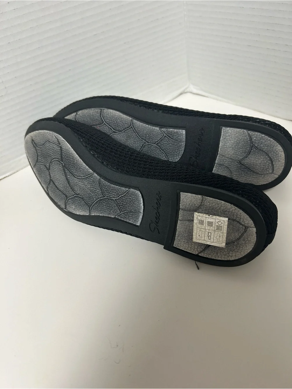 Skechers Cleo Black Knit Ballet Flats Size 11 (Fits Like 10) EUC